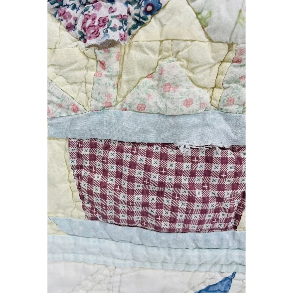 Vintage Handmade Quilt Alphabet Baby Nursery Crib ABC 34